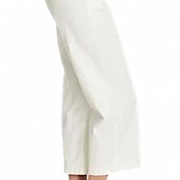 Ella Moss Women's Wide Leg Crop High Rise Cream Color Pants Size 10 Inseam 26" - Picture 3 of 5